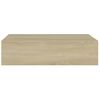 Estantes De Pared Con Cajón 2 Uds Mdf Roble 40x23,5x10 Cm Marrón