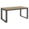 Mesa Moderna Extensible De 6 A 20 Plazas 180 A 440 Cm Estructura De Madera Clara Y Metal Antracita Tiroz-soporte 4 Pies