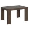 Mesa Rectangular Extensible, 6 A 18 Personas, L 130 A 390 Cm, Madera Oscura Ribo-base Y Soporte Con Ruedas