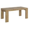 Mesa Rectangular Extensible Para 6 A 14 Personas L 180 A 284 Cm Madera Clara Ribo-base Y Soporte Con Ruedas