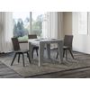 Mesa Extensible Cuadrada Pequeña 90x90/246 Cm Naxo-color Gris Cemento-base Y Soporte Con Ruedas-3 Alargaderas Finas