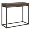 Moderna Consola Extensible De Madera Oscura Con Finas Patas De Metal Antracita 45 A 196 Cm Noro-3 Alargaderas Gruesas