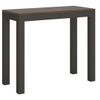 Consola Extensible De Madera Oscura Con Patas De Metal Antracita, 8 Plazas, De 40 A 196 Cm Evy-base Y Soporte Con Ruedas