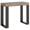 Madera Clara Y Antracita Consola Extensible De 12 Plazas De 40 A 300 Cm Asis-soporte 4 Pies-5 Alargaderas Gruesas