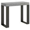 Consola Extensible Hormigón Gris 12 Personas 40 A 300 Cm Asis-soporte 4 Pies-5 Alargaderas Gruesas