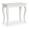 Consola Extensible Madera Blanca 8 Personas 48 A 204 Cm Landie-base Y Soporte Con Ruedas