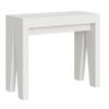 Consola Extensible Blanca 8 Personas 40 A 196 Cm Naxo-base Y Soporte Con Ruedas