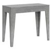 Consola Extensible En Gris Cemento Y Blanco Para 8 Personas De 42 A 198 Cm Kanda-soporte 4 Pies