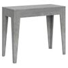 Consola Extensible 12 Plazas Gris Cemento De 42 A 302 Cm Kanda-base Y Soporte Con Ruedas