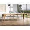 Consola Extensible En Roble Natural Para 12 Personas De 42 A 302 Cm Kanda-soporte 4 Pies