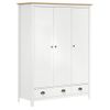 Armario De 3 Puertas Hill Range Madera Pino Blanco 127x50x170cm