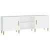 Mueble Para Tv Madera Contrachapada Blanco 150x30x50 Cm