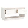 Mueble De Tv De Madera Maciza De Pino Blanco 74x34x40 Cm