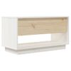 Mueble De Tv De Madera Maciza De Pino Blanco 74x34x40 Cm