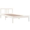 Estructura De Cama Madera Maciza Blanco 90x200 Cm