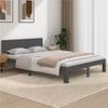 Estructura De Cama Doble Madera Maciza Gris 135x190 Cm