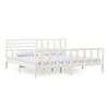 Estructura De Cama De Madera Maciza Blanca 200x200 Cm