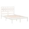 Estructura De Cama De Madera Maciza Blanca 140x200 Cm