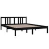 Estructura De Cama Madera Maciza Negro Tamaño King 150x200 Cm