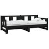 Sofá Cama Extraíble Madera Maciza De Pino Negro 2x(80x200) Cm