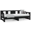 Sofá Cama Extraíble Madera Maciza De Pino Negro 2x(80x200) Cm