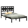 Estructura De Cama Madera Maciza De Pino Negro 120x200 Cm