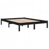 Estructura De Cama Madera Maciza De Pino Negro 120x200 Cm