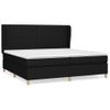 Cama Box Spring Con Colchón Tela Negro 200x200 Cm