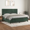 Cama Box Spring Con Colchón Terciopelo Verde Oscuro 200x200 Cm