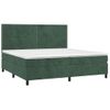 Cama Box Spring Con Colchón Terciopelo Verde Oscuro 200x200 Cm