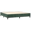 Cama Box Spring Con Colchón Terciopelo Verde Oscuro 200x200 Cm