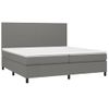 Cama Box Spring Con Colchón Tela Gris Oscuro 200x200 Cm