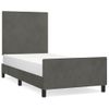 Estructura Cama Con Cabecero Terciopelo Gris Oscuro 100x200 Cm