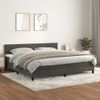 Cama Box Spring Con Colchón Terciopelo Gris Oscuro 200x200 Cm