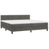 Cama Box Spring Con Colchón Terciopelo Gris Oscuro 200x200 Cm