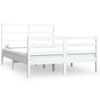 Estructura De Cama Matrimonial Madera De Pino Blanca 120x190 Cm