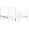 Estructura De Cama Matrimonial Madera De Pino Blanca 120x190 Cm