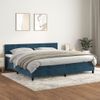 Cama Box Spring Con Colchón Terciopelo Azul Oscuro 200x200 Cm