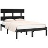 Estructura De Cama Madera Maciza De Pino Negro 120x200 Cm