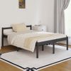 Cama Para Personas Mayores Madera Maciza Pino Gris 135x190 Cm