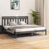 Estructura De Cama De Madera Maciza De Pino Gris 200x200 Cm