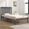 Estructura De Cama Madera Maciza De Pino Gris 90x200 Cm