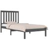 Estructura De Cama Madera Maciza De Pino Gris 90x200 Cm