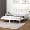 Estructura Cama Doble Pequeña Madera Maciza Blanca 120x190 Cm