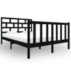 Estructura De Cama De Madera Maciza De Pino Negro 120x190 Cm