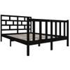 Estructura De Cama De Madera Maciza De Pino Negro 120x190 Cm