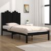 Estructura De Cama Individual Madera Maciza Negra 90x190 Cm