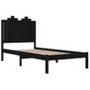 Estructura De Cama Individual Madera Maciza Negra 90x190 Cm