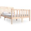 Estructura De Cama Madera Maciza 4ft Pequeña Doble 120x190 Cm