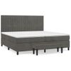 Cama Box Spring Con Colchón Terciopelo Gris Oscuro 200x200 Cm